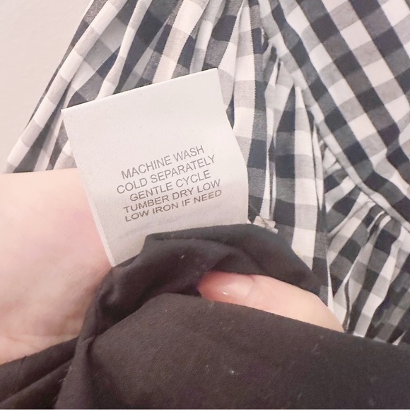 L'ecole Des Femmes Bardot Classic Black White Gingham Skirt Tulle Layered Midi - Picture 6 of 8